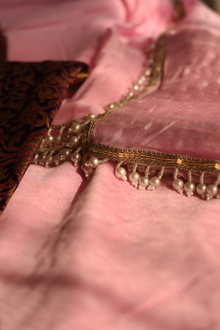 Delicate Pearl Pink Chiffon Saree